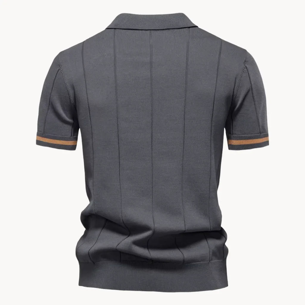 Polo met korte rits en klassieke kraag
