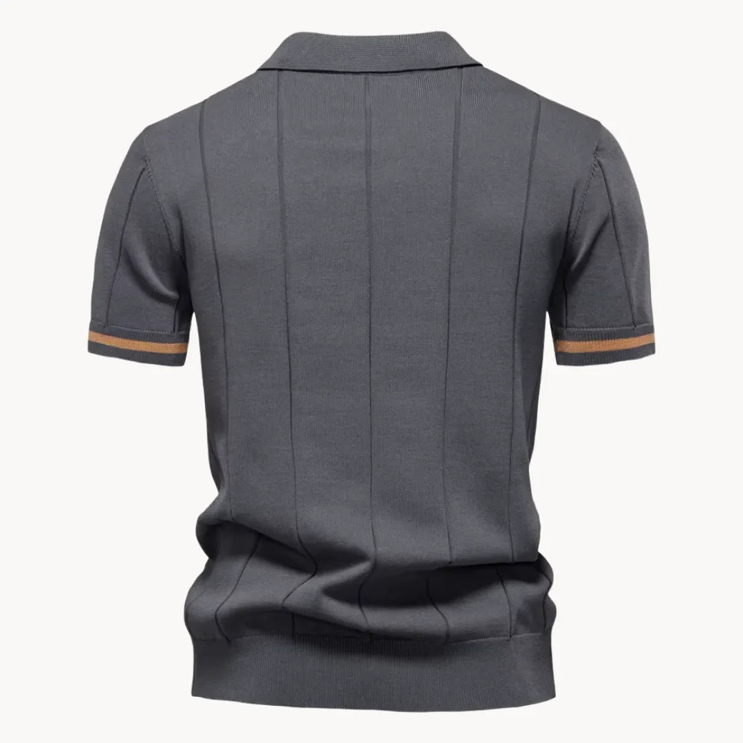 Polo met korte rits en klassieke kraag