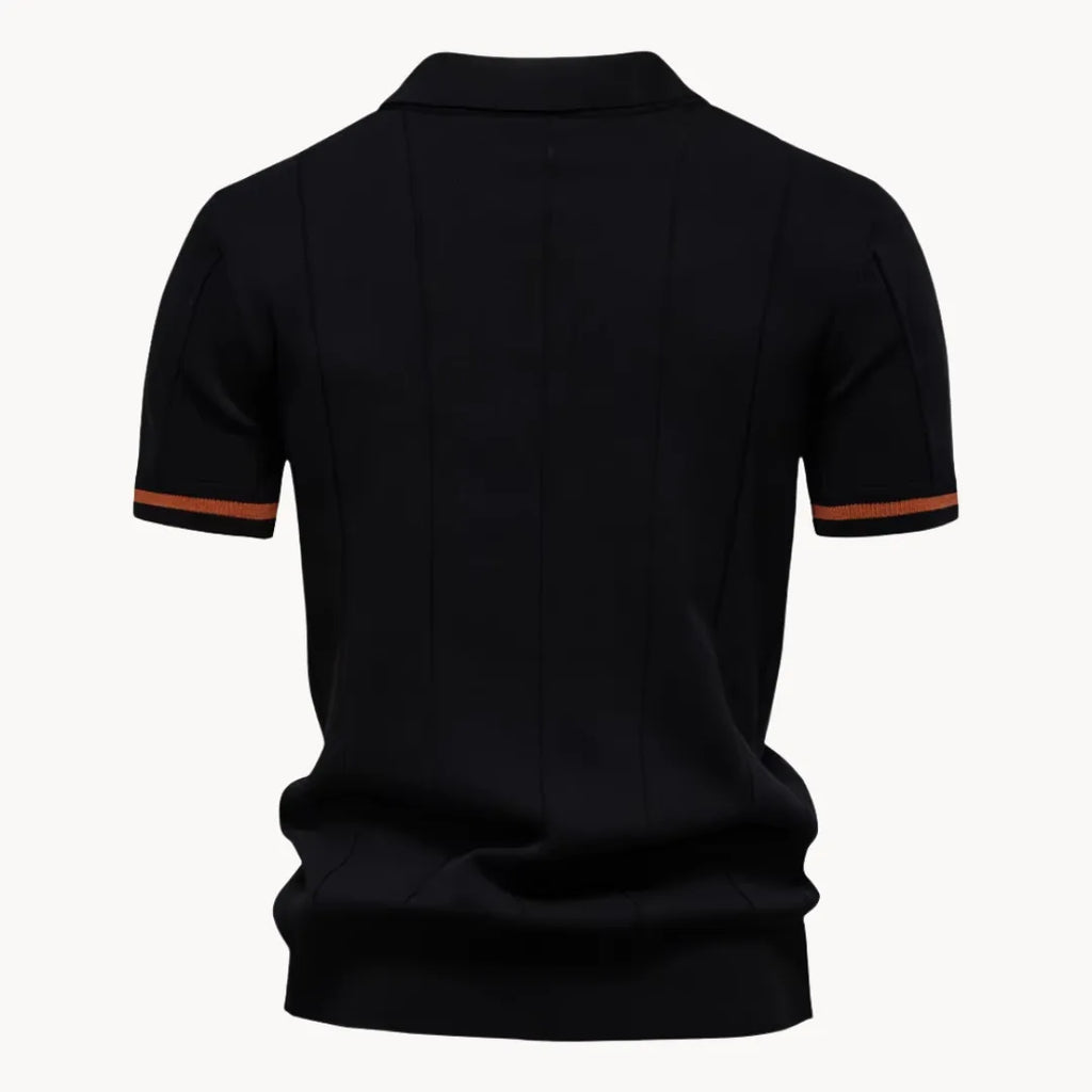 Polo met korte rits en klassieke kraag