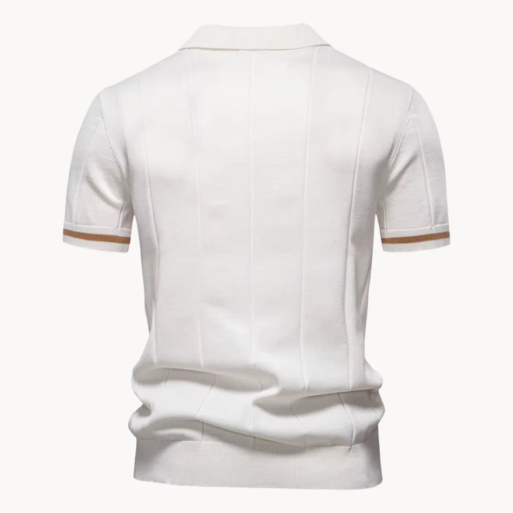 Polo met korte rits en klassieke kraag