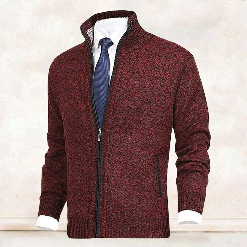 John | Elegant heren vest met rits, kraag en zakken in de kleur Beige voor heren in stijl ideaal voor de herfst.