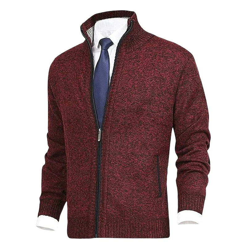 John | Elegant heren vest met rits, kraag en zakken in de kleur Beige voor heren in stijl ideaal voor de herfst.
