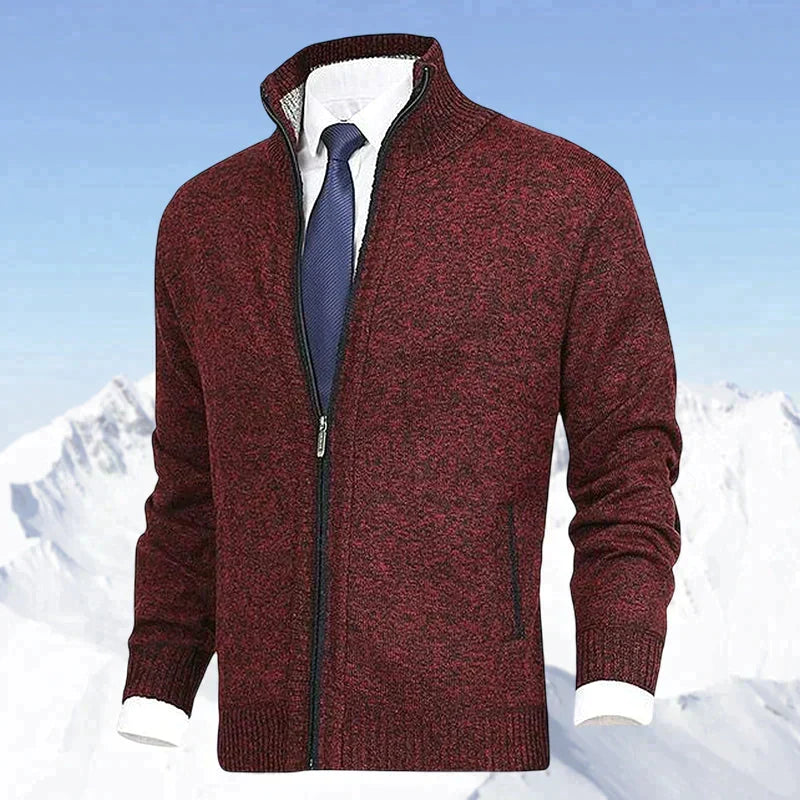 John | Elegant heren vest met rits, kraag en zakken in de kleur Donkerrood voor heren in stijl ideaal voor de herfst.