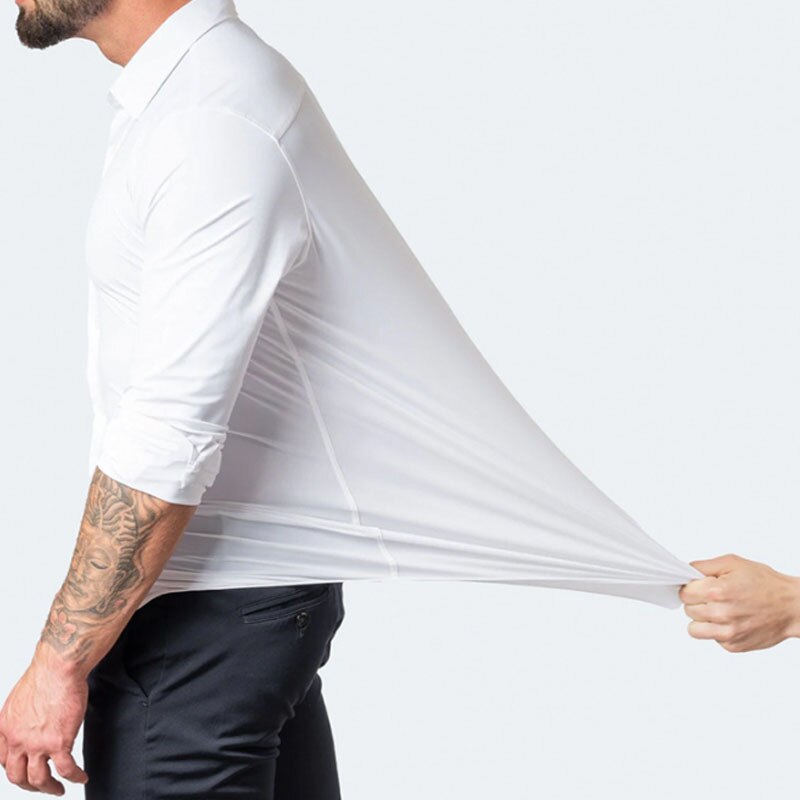 Maxim | Elastisch Overhemd in de kleur Wit voor heren in stijl geschikt voor alle seizoenen.